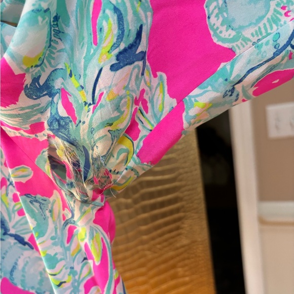 Lilly Pulitzer Vibrant Pink Elsa Silk blouse size XL - Picture 9 of 11